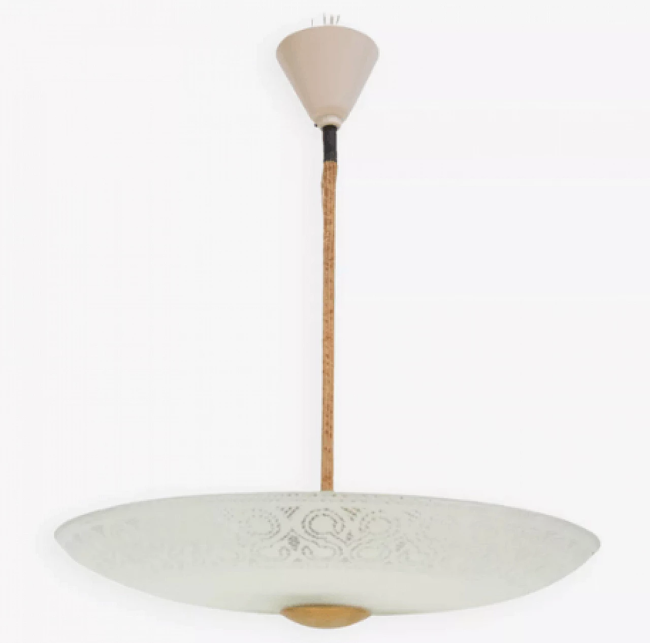 Decorated glass chandelier by VEB Narva Luchten, 1950s 1