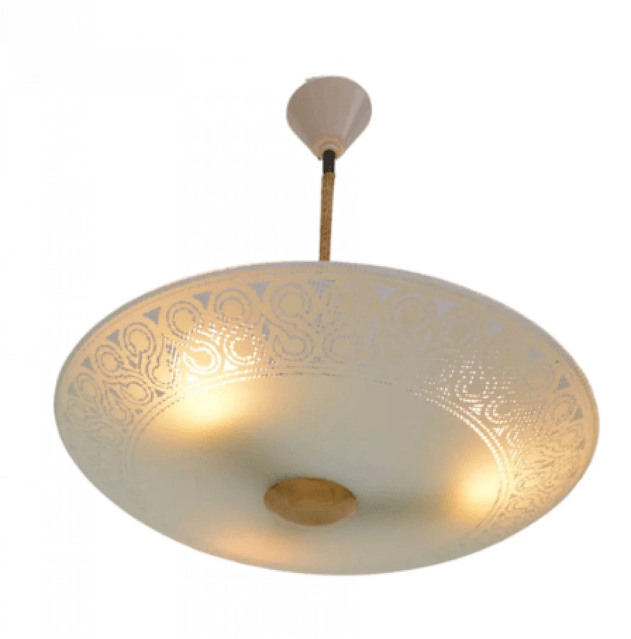 Decorated glass chandelier by VEB Narva Luchten, 1950s 2