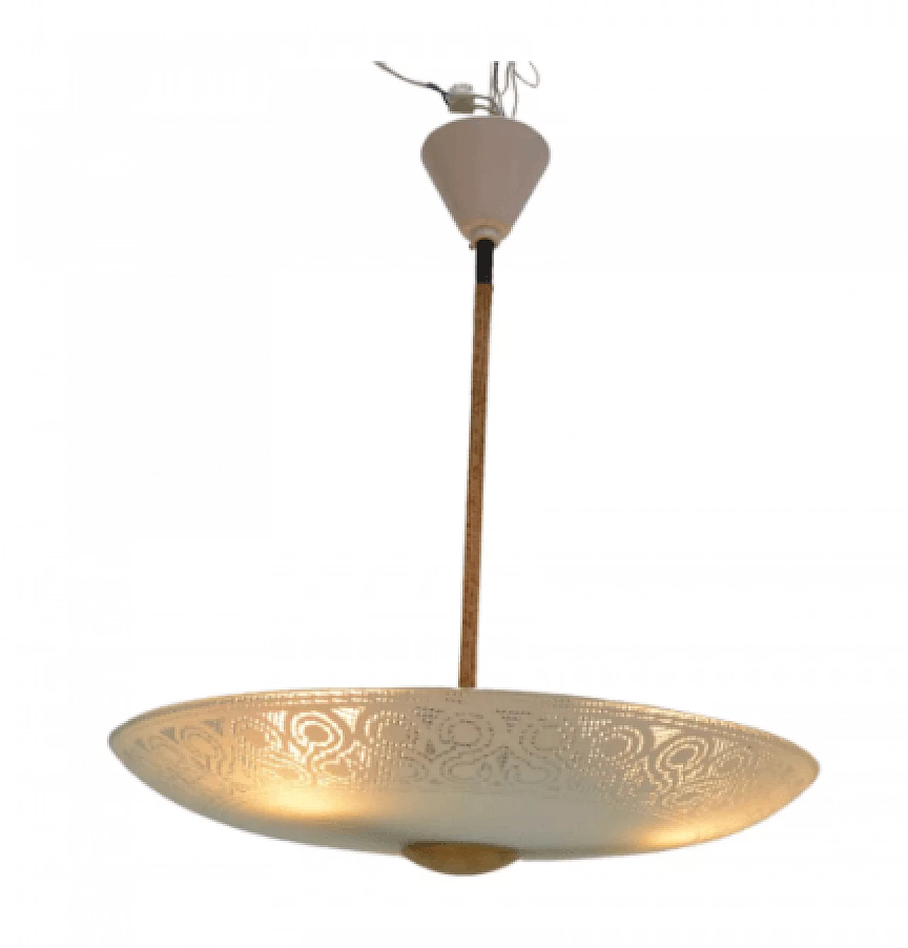 Decorated glass chandelier by VEB Narva Luchten, 1950s 3