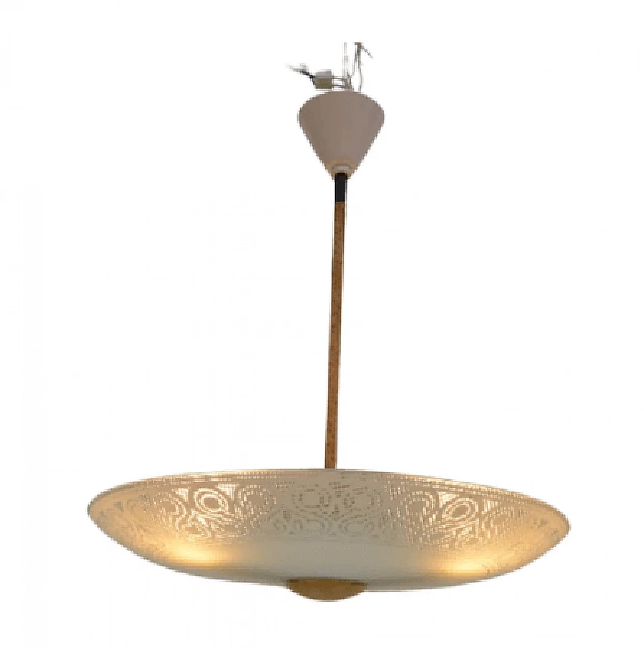 Decorated glass chandelier by VEB Narva Luchten, 1950s 4