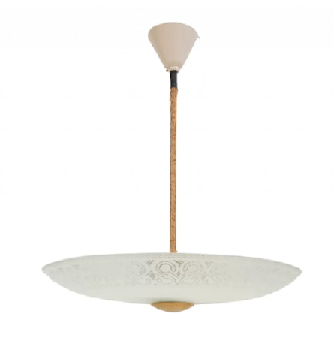 Decorated glass chandelier by VEB Narva Luchten, 1950s 7