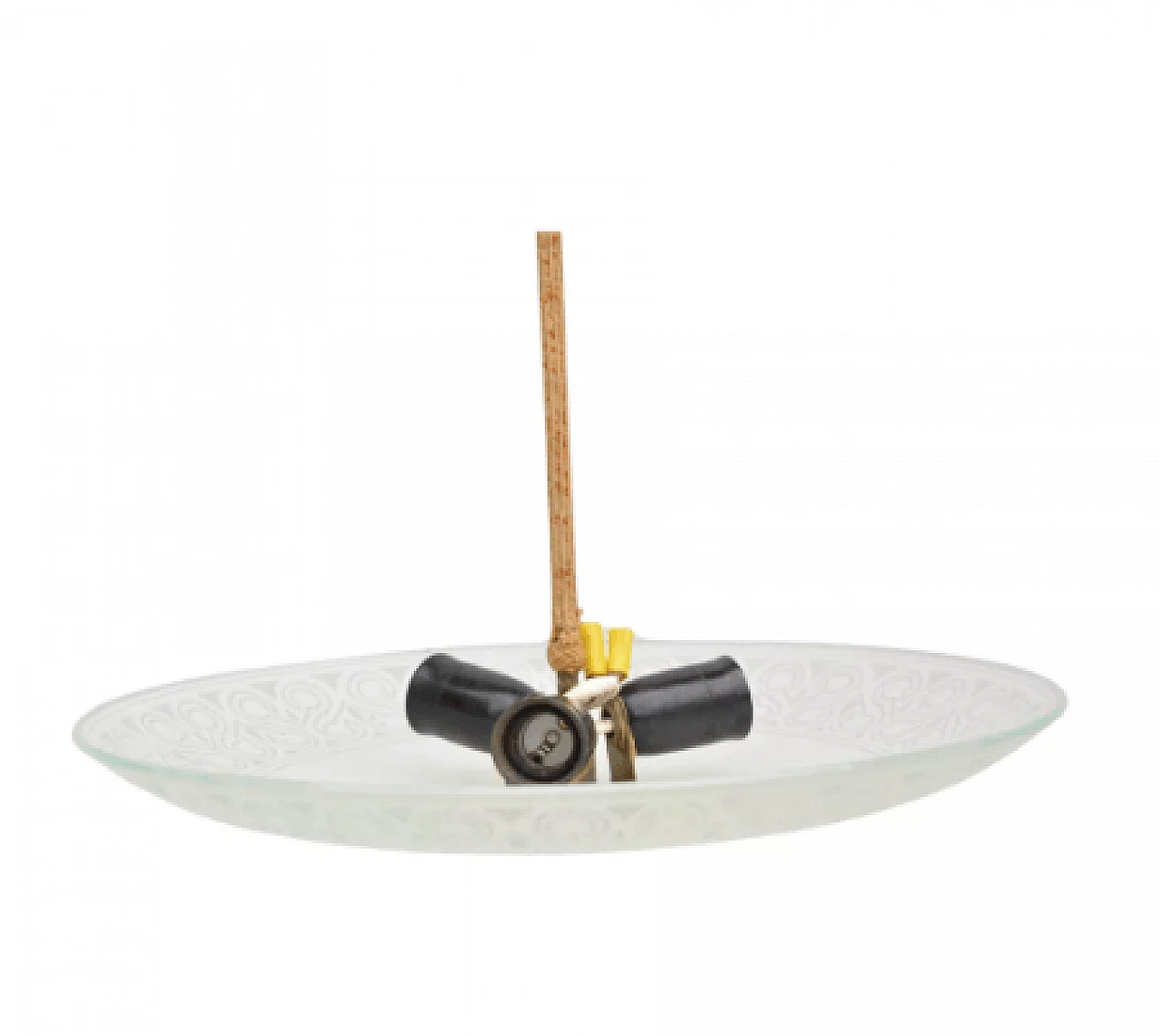 Decorated glass chandelier by VEB Narva Luchten, 1950s 9