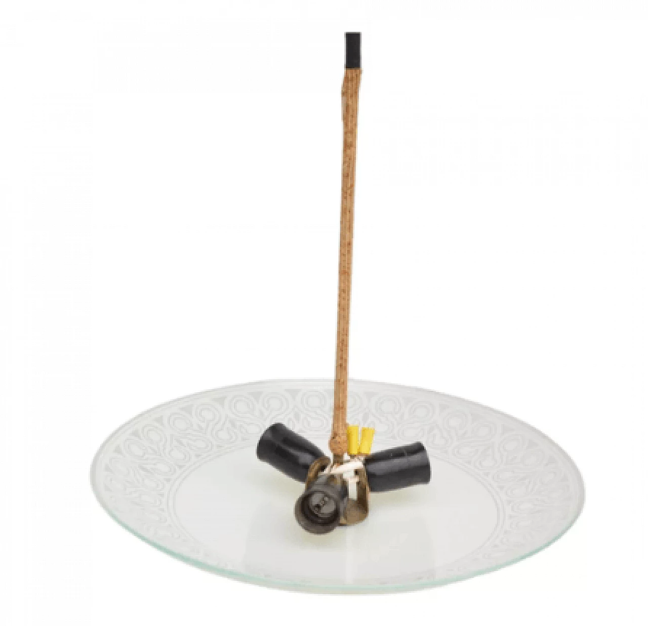 Decorated glass chandelier by VEB Narva Luchten, 1950s 10