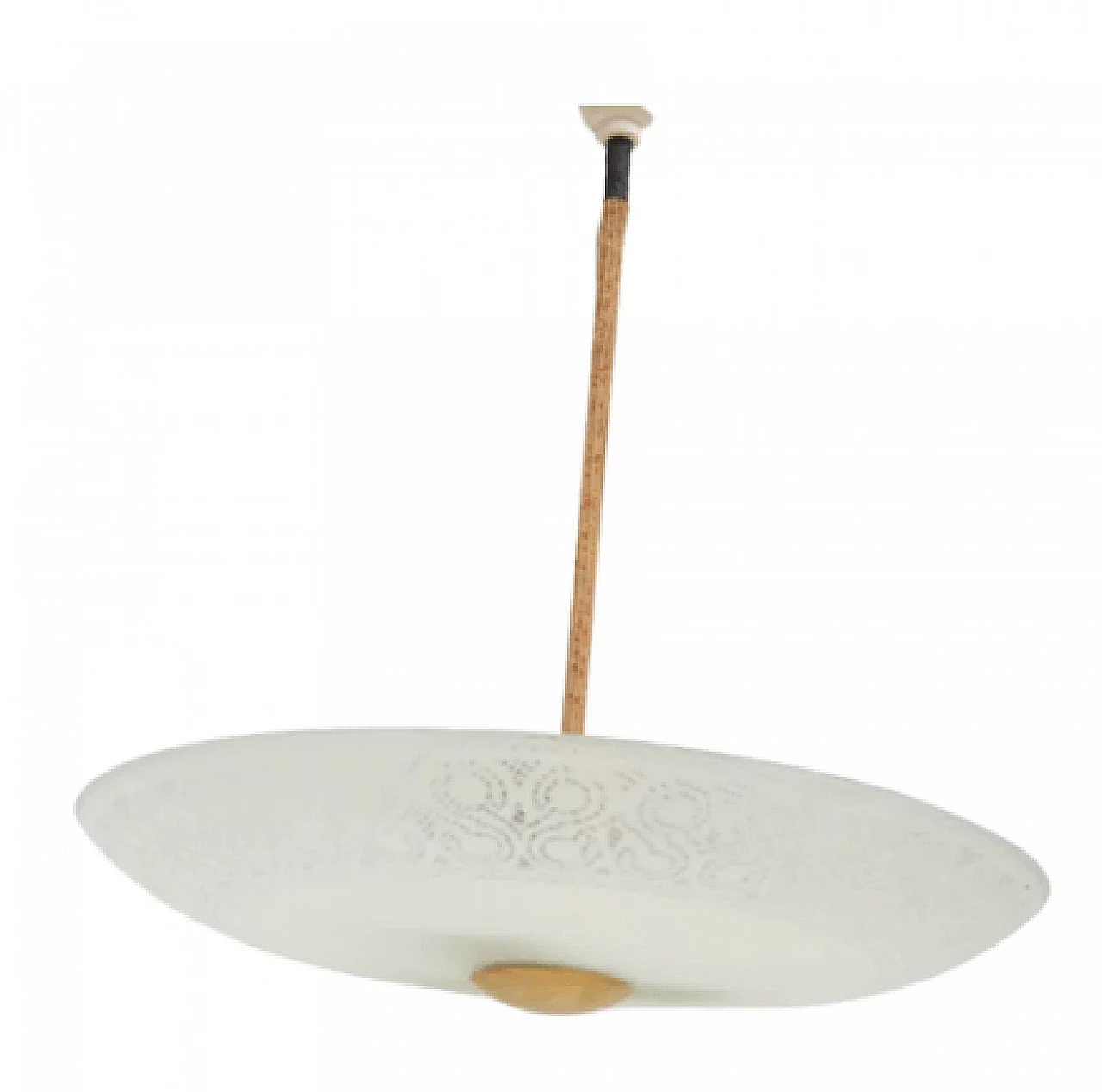 Decorated glass chandelier by VEB Narva Luchten, 1950s 11