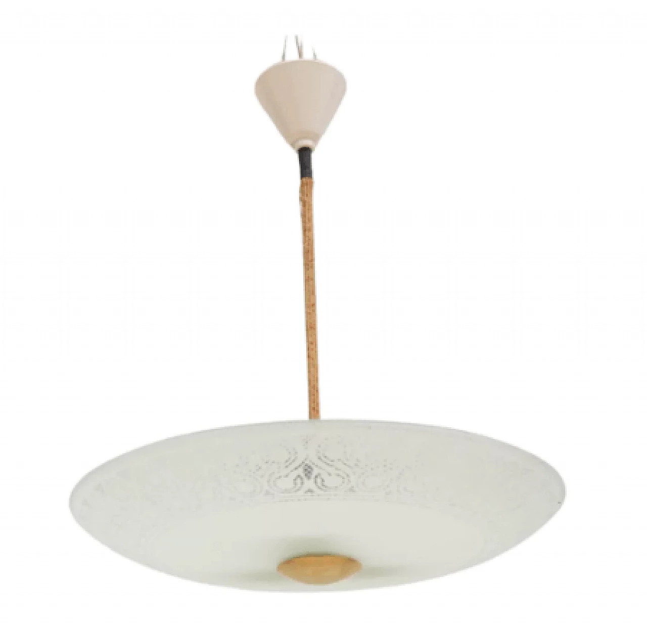 Decorated glass chandelier by VEB Narva Luchten, 1950s 12