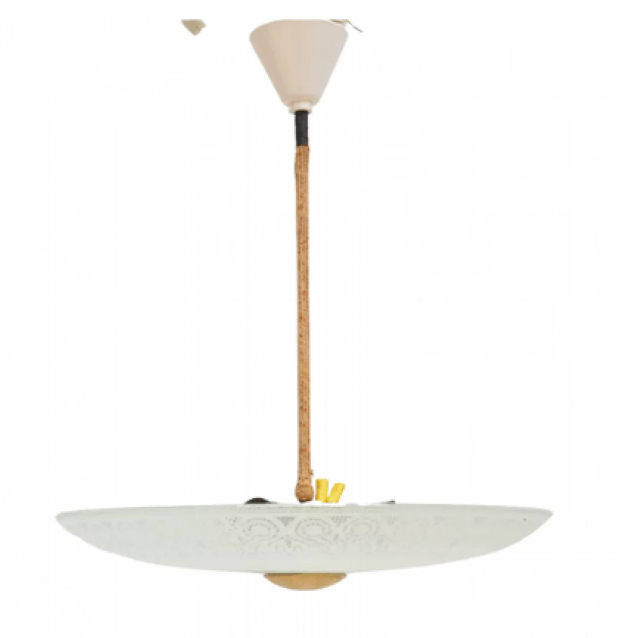 Decorated glass chandelier by VEB Narva Luchten, 1950s 13