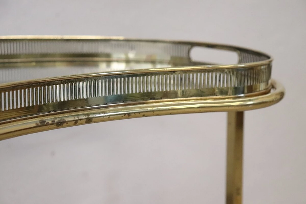 Gilded brass and glass bar cart, 1980s 6