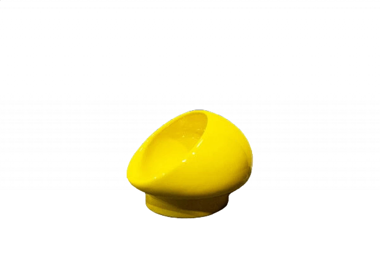 Vaso giallo in ceramica di Gabbianelli, anni '70 5