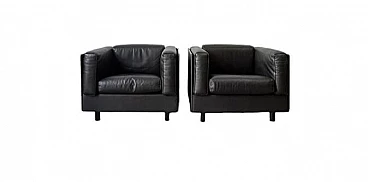 Pair of leather armchairs from Zanotta, 1980s
