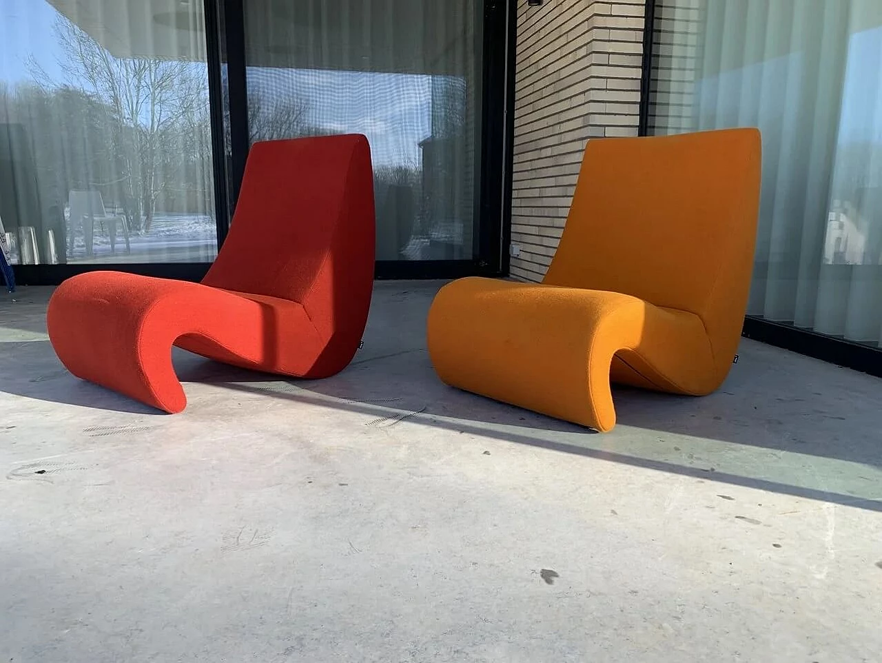 Pair of Amoebe armchairs by Verner Panton for Vitra 1