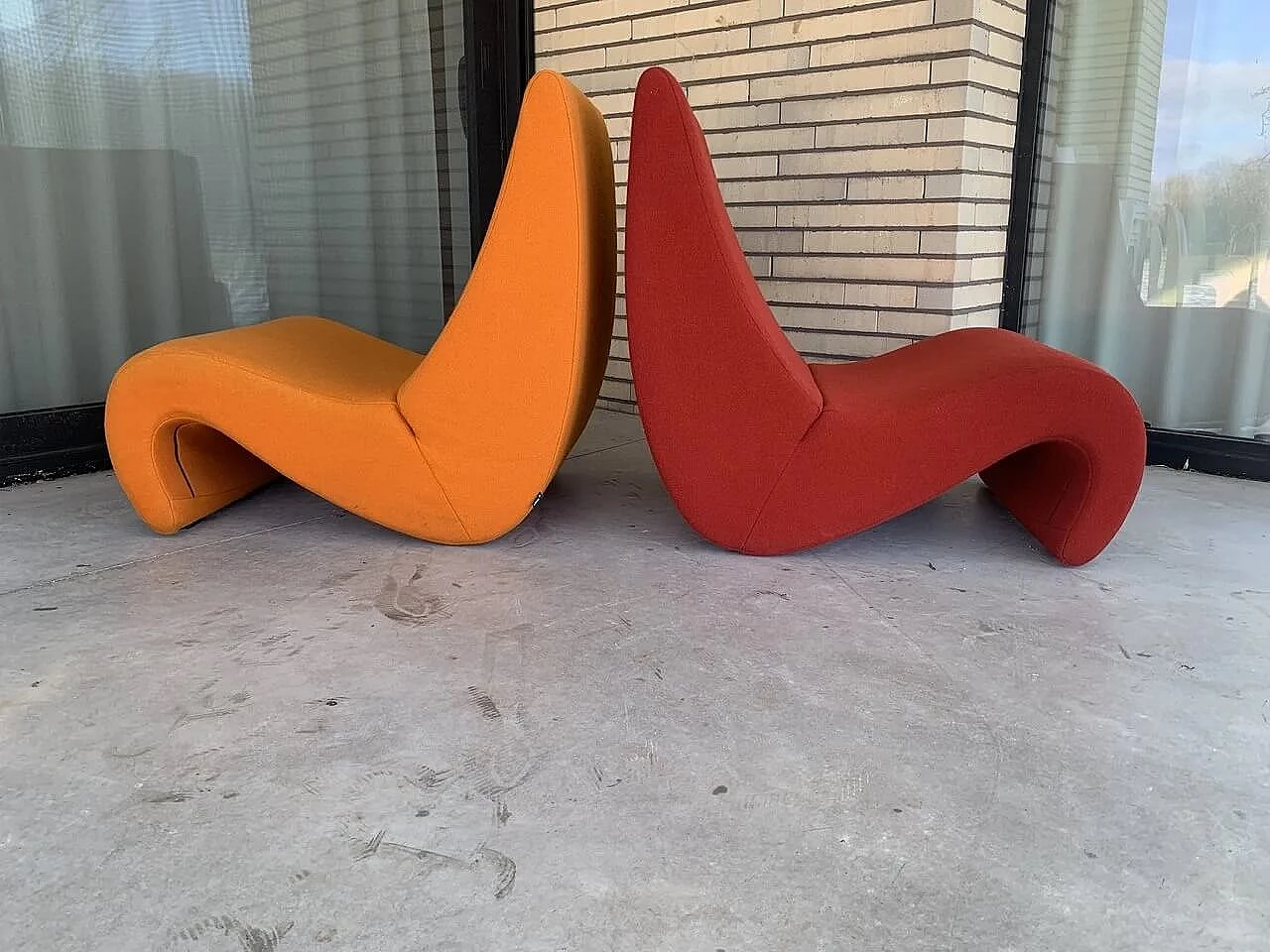 Pair of Amoebe armchairs by Verner Panton for Vitra 2