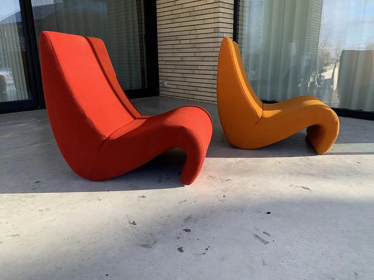Pair of Amoebe armchairs by Verner Panton for Vitra 7