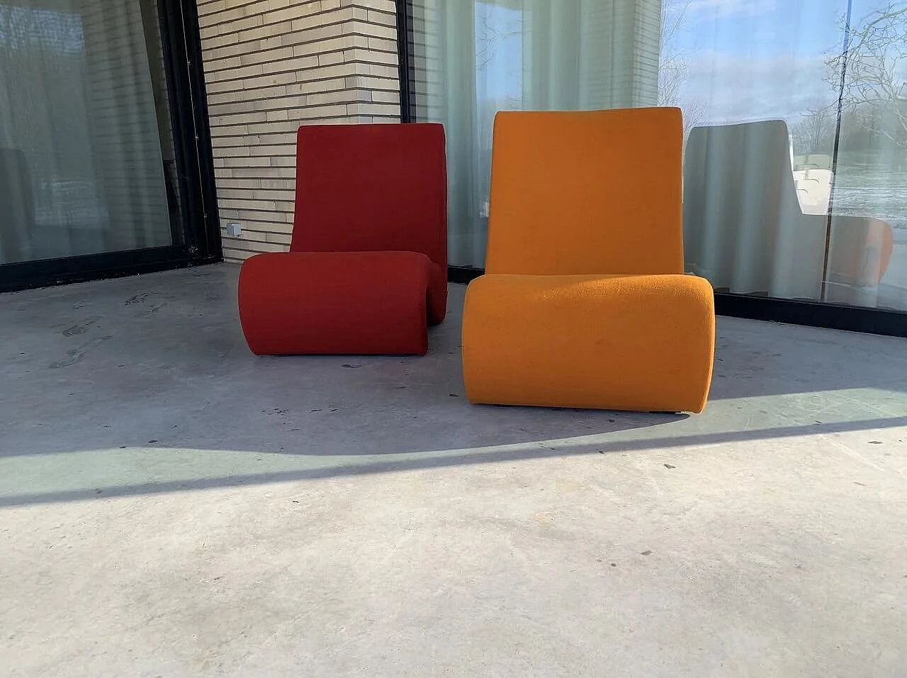 Pair of Amoebe armchairs by Verner Panton for Vitra 11