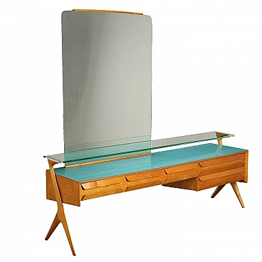 Dresser in maple veneered wood with mirror, 1950s