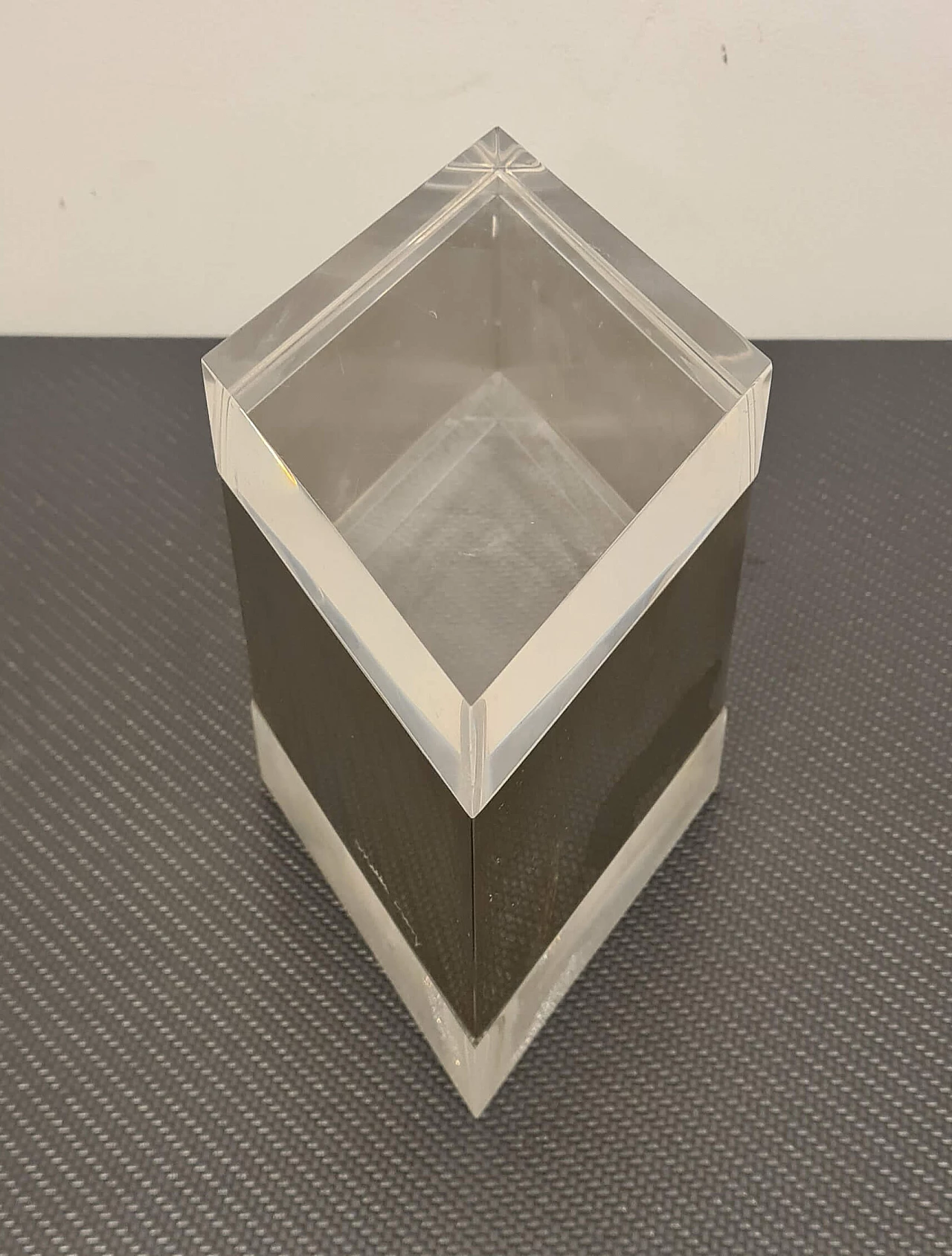 Rhomboid lucite and metal box by Gabriella Crespi, 1970s 7