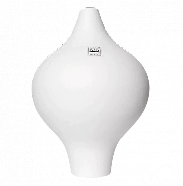 Vaso in ceramica bianco e minimalista di Asa, anni '80