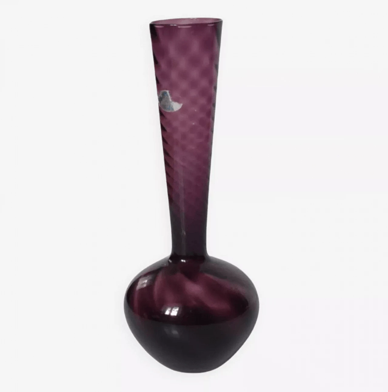 Twist vase in amethyst crystal, 1980s 1