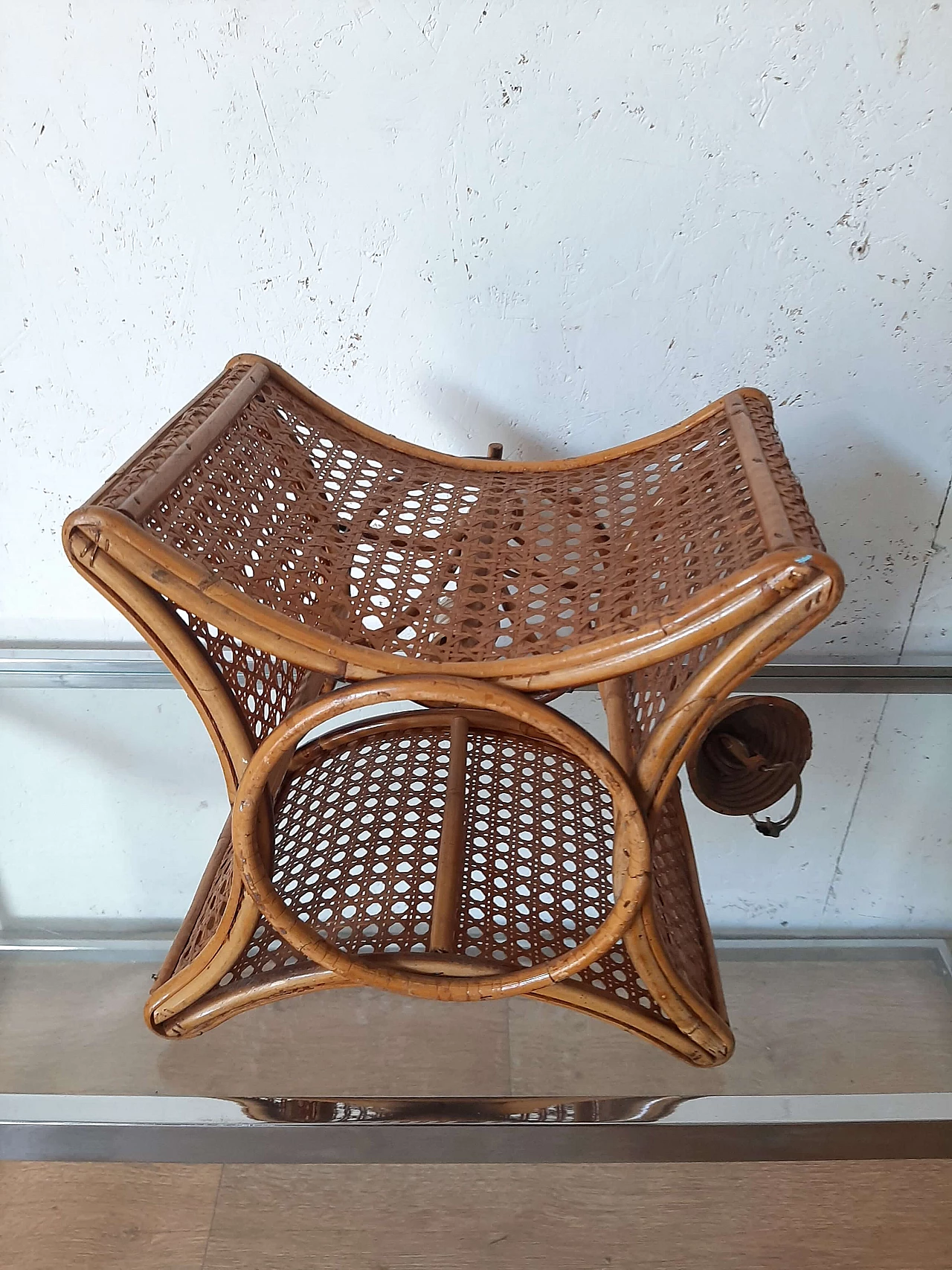 Bamboo chandelier, 1970s 5