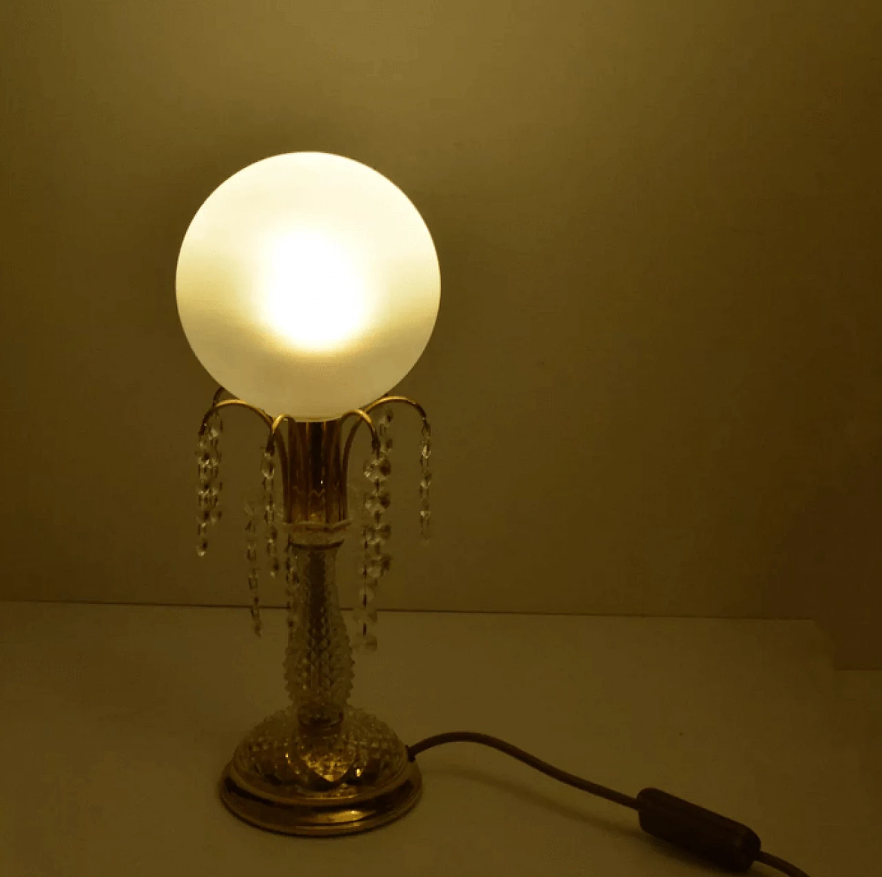 Crystal table lamp by Sölken Leuchten, 1980s 2