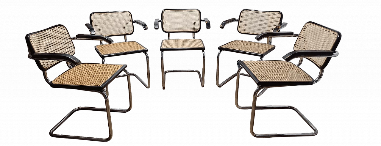 5 Cesca armchairs by Marcel Breuer for Stendig Co. NY, 1970s 60