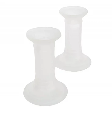 Pair of glass candlesticks, 1980s