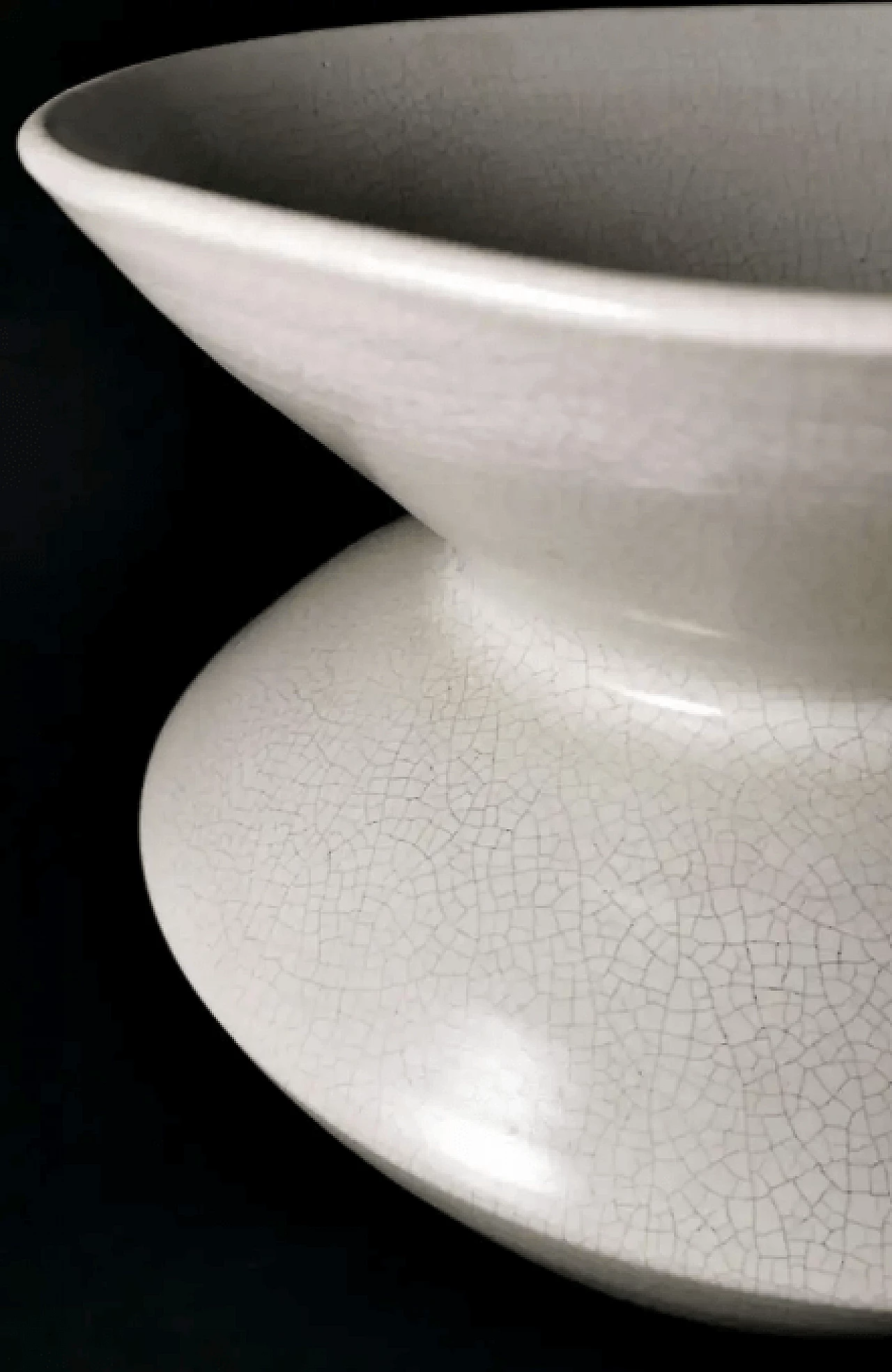 French craquelé white ceramic vase, 1970s 9