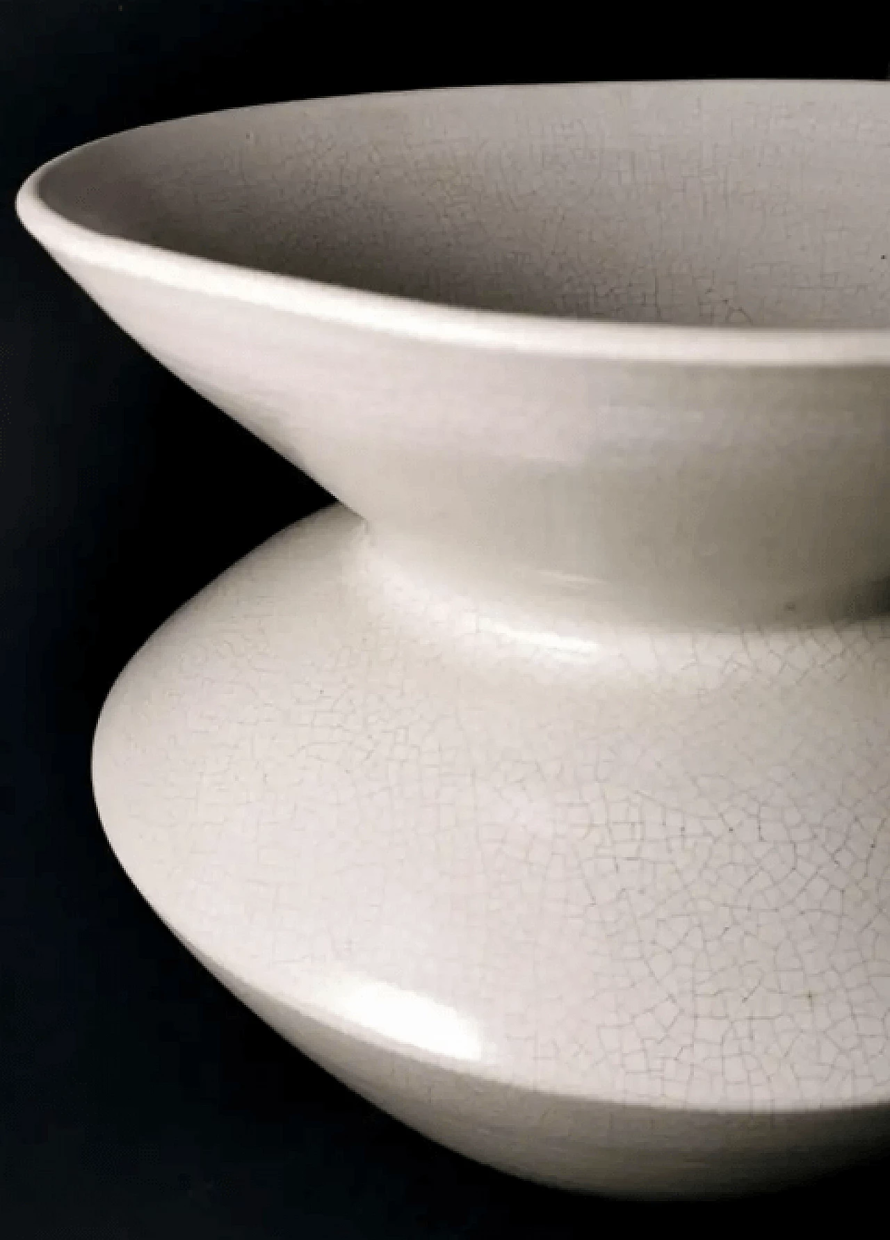 French craquelé white ceramic vase, 1970s 10