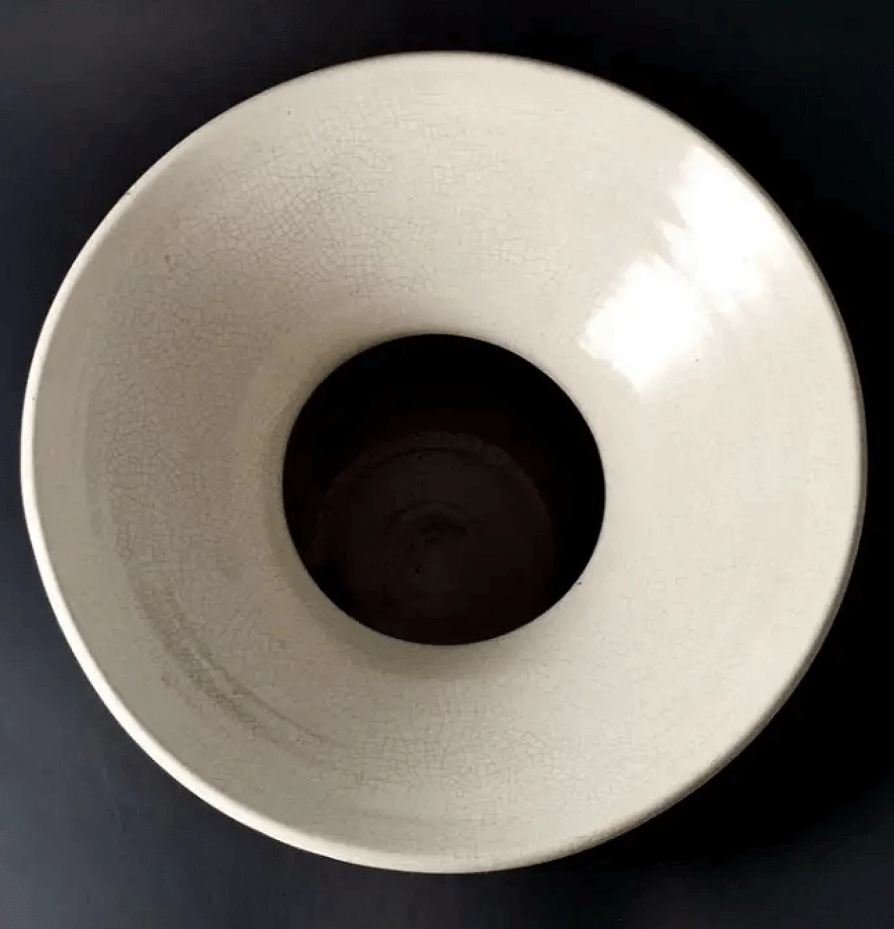 French craquelé white ceramic vase, 1970s 11