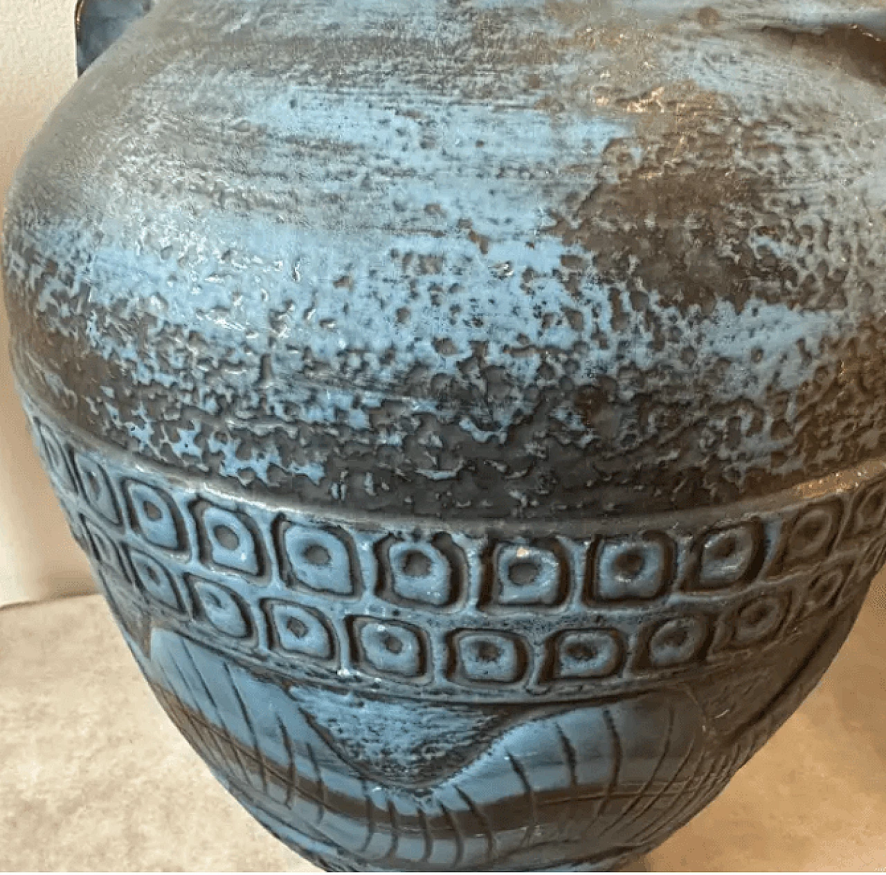 Blue and grey ceramic vase by Carstens Tonnieshof, 1960s 2