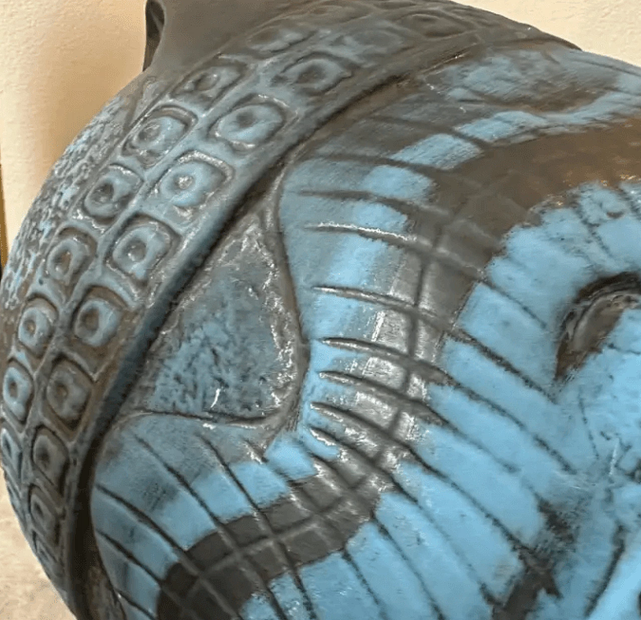 Vaso in ceramica blu e grigia di Carstens Tonnieshof, anni '60 10
