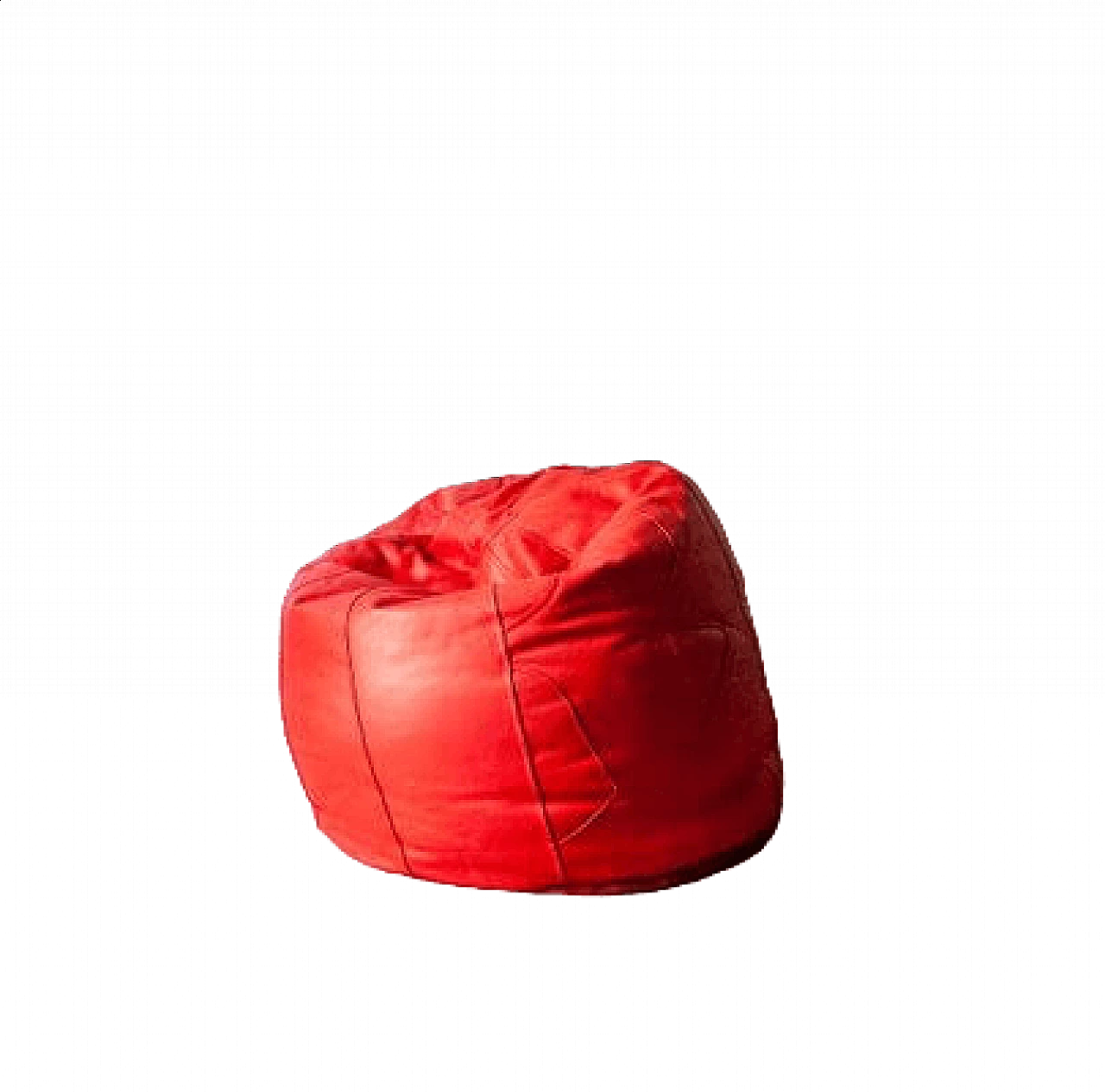 Red leather pouf, Brazil, 2000s 6