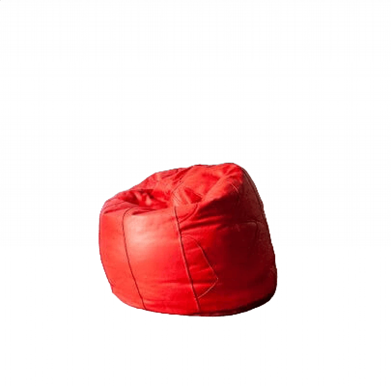 Pouf rosso in pelle, anni 2000 6