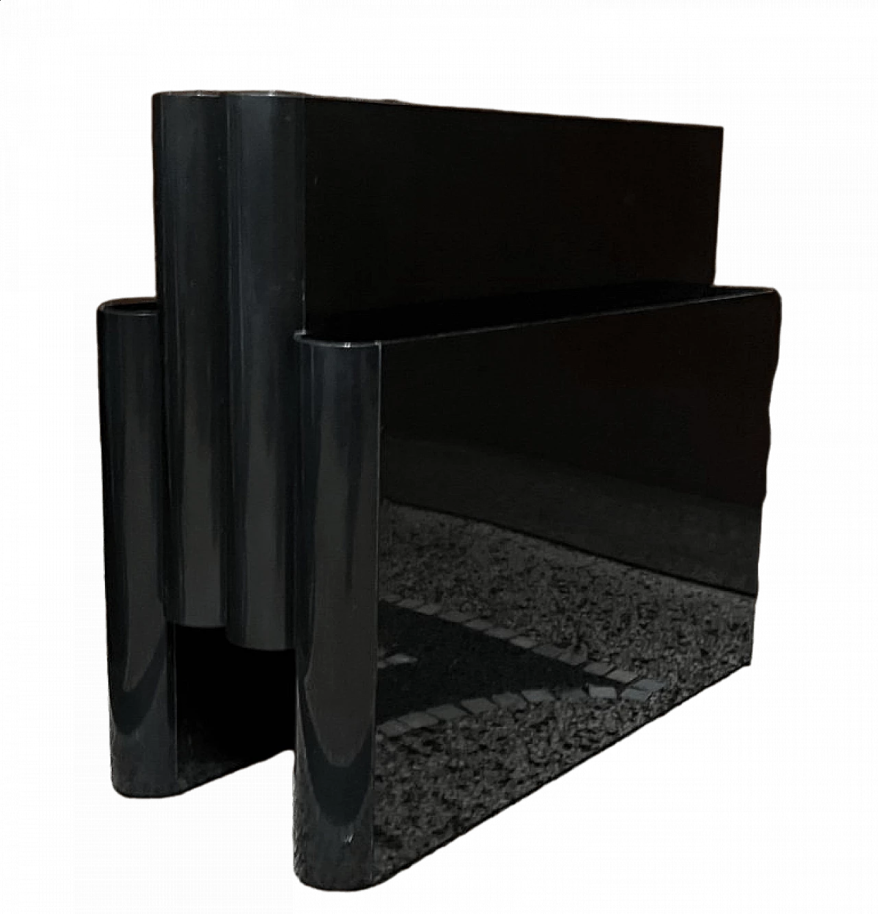 Magazine rack 4676 in black plastic by Giotto Stoppino for Kartell, 1970s 7