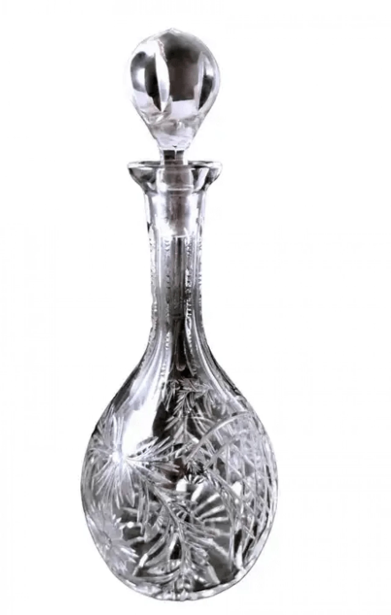 Bottiglia di liquore in cristallo molato a mano in stile bohémien, primo '900 1