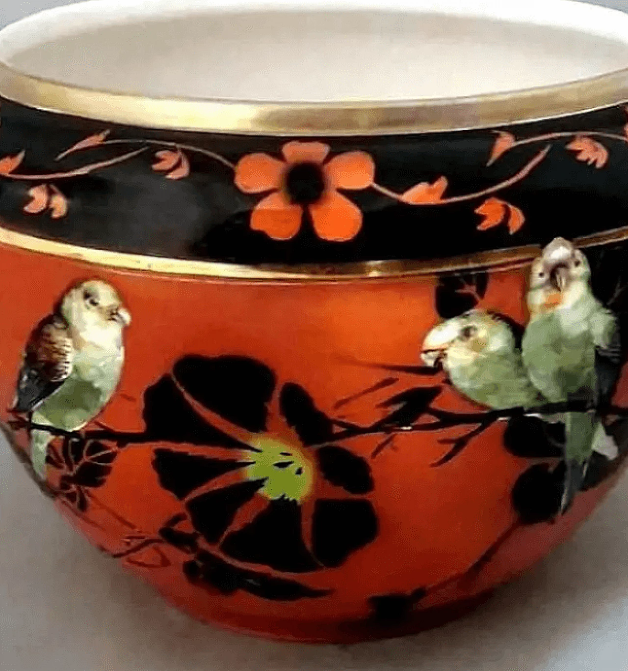 Painted terracotta cachepot by Gibson & Sons, 1912 5
