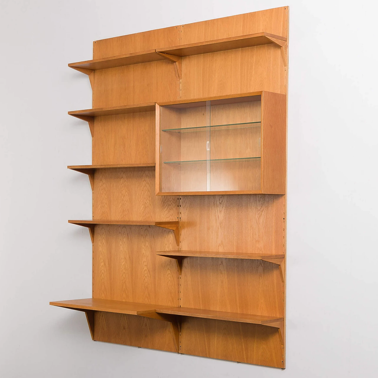 Oak wall cabinet with back panels by Poul Cadovius for Cado, 1970s 3