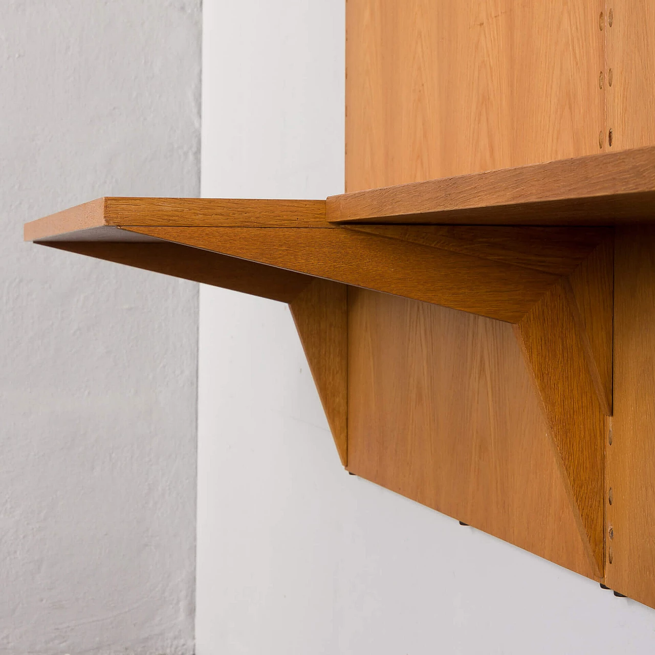 Oak wall cabinet with back panels by Poul Cadovius for Cado, 1970s 5