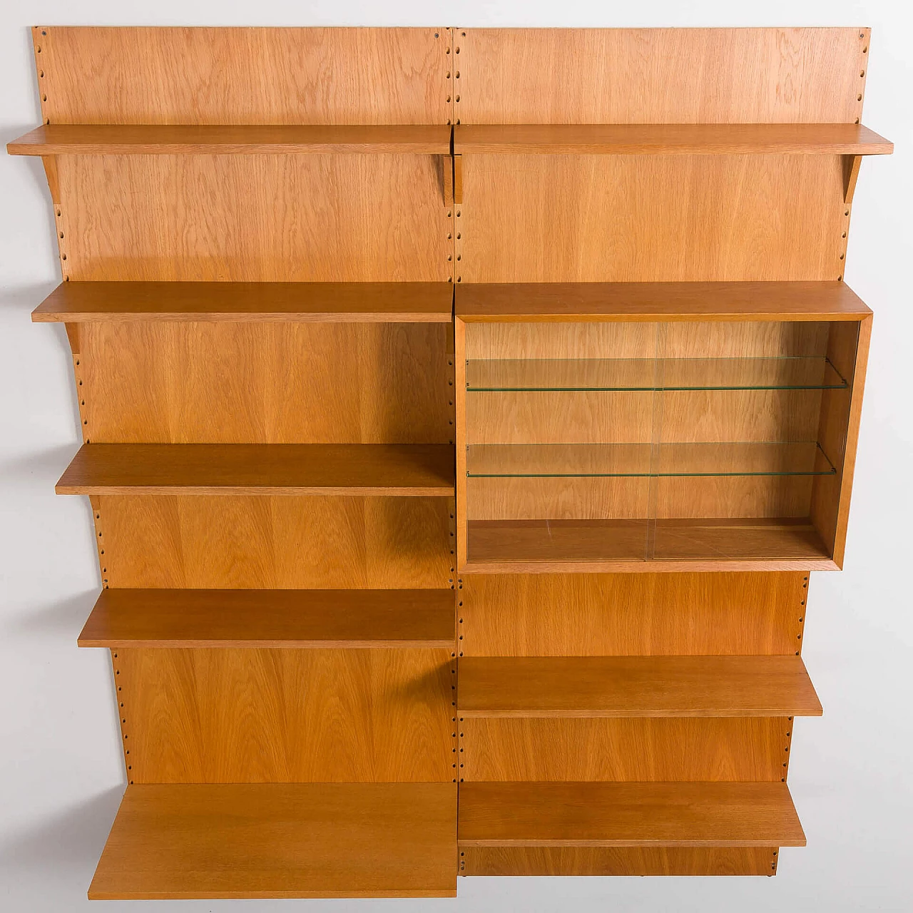 Oak wall cabinet with back panels by Poul Cadovius for Cado, 1970s 6