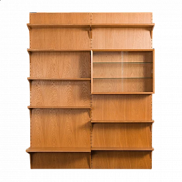 Oak wall cabinet with back panels by Poul Cadovius for Cado, 1970s