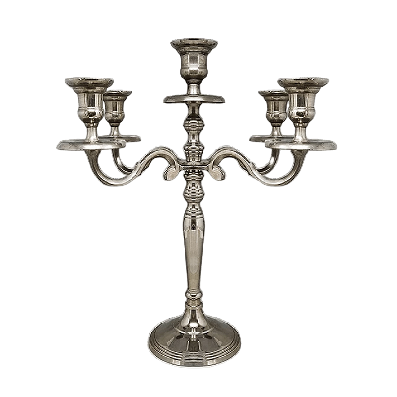 Stainless steel five-light candelabrum, 1950s 9