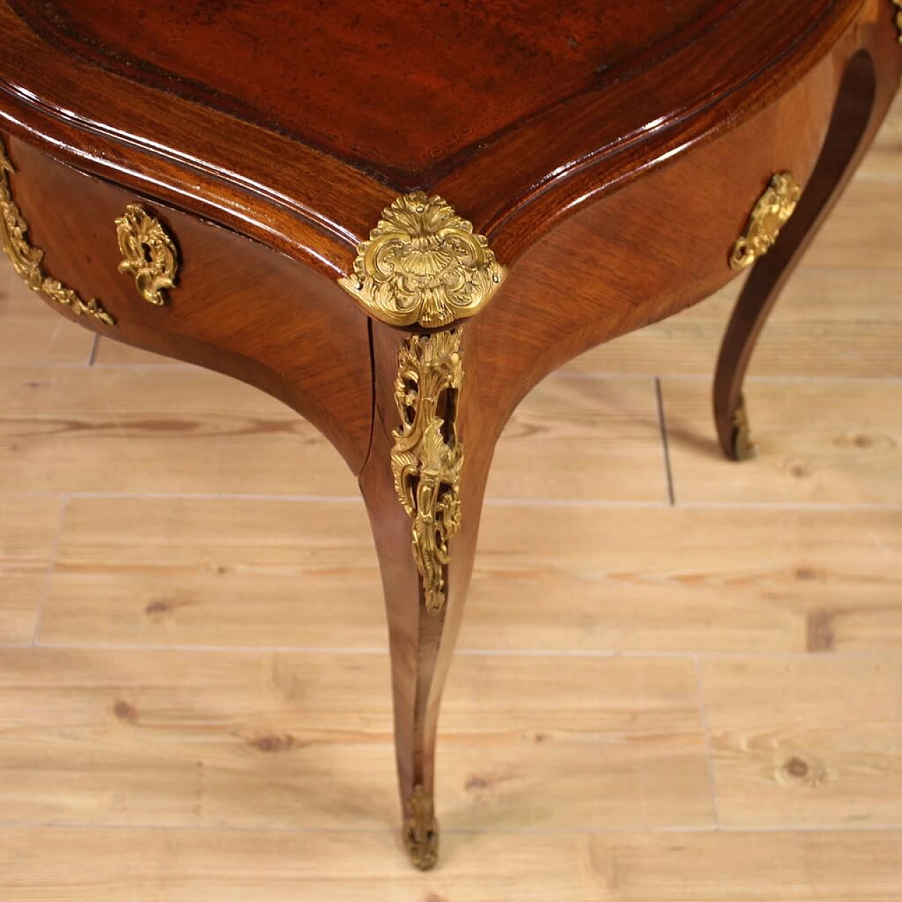 French Napoleon III mahogany veneered writing desk, late 19th century 11