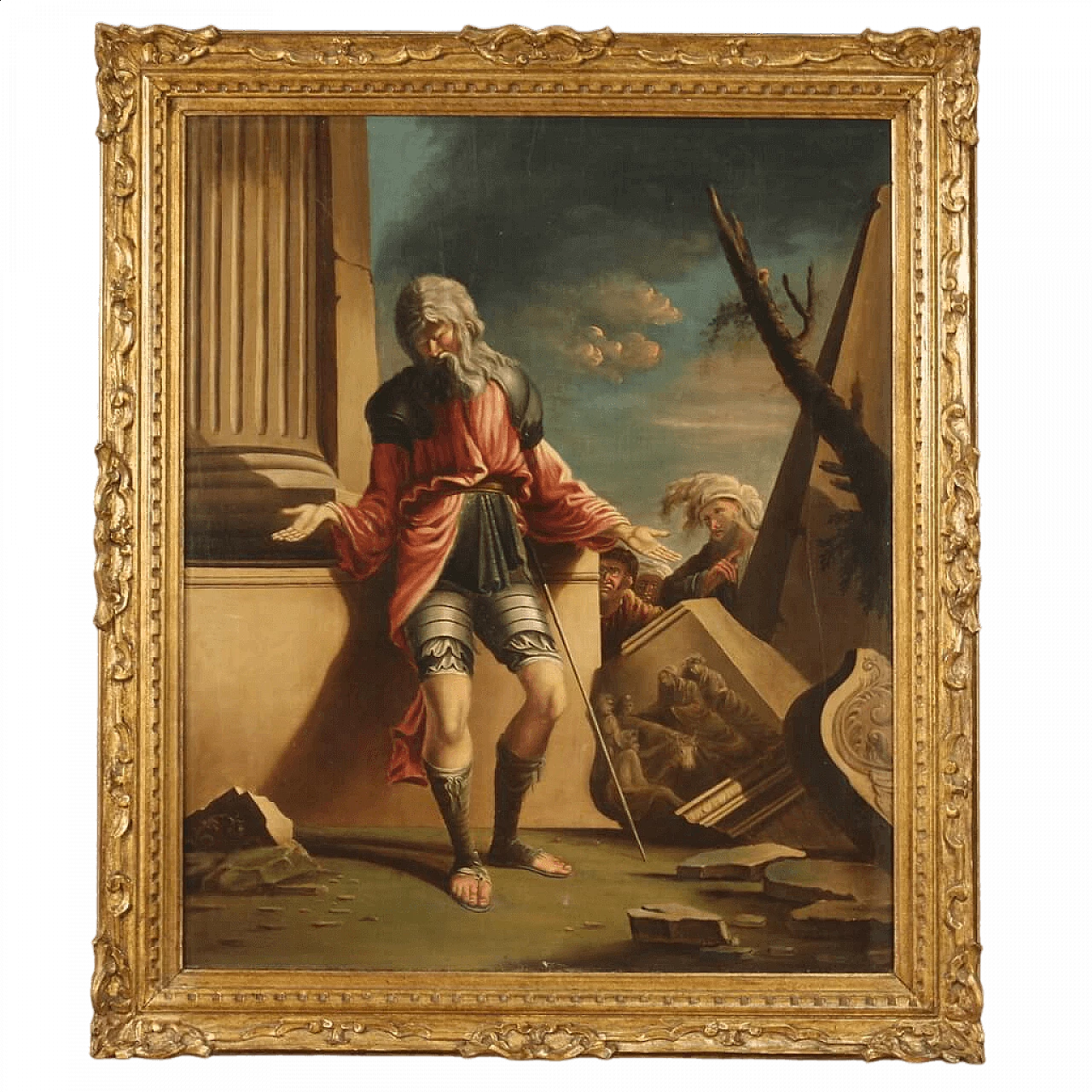 Belisario cieco viene riconosciuto da un soldato, olio su tela, '600 16