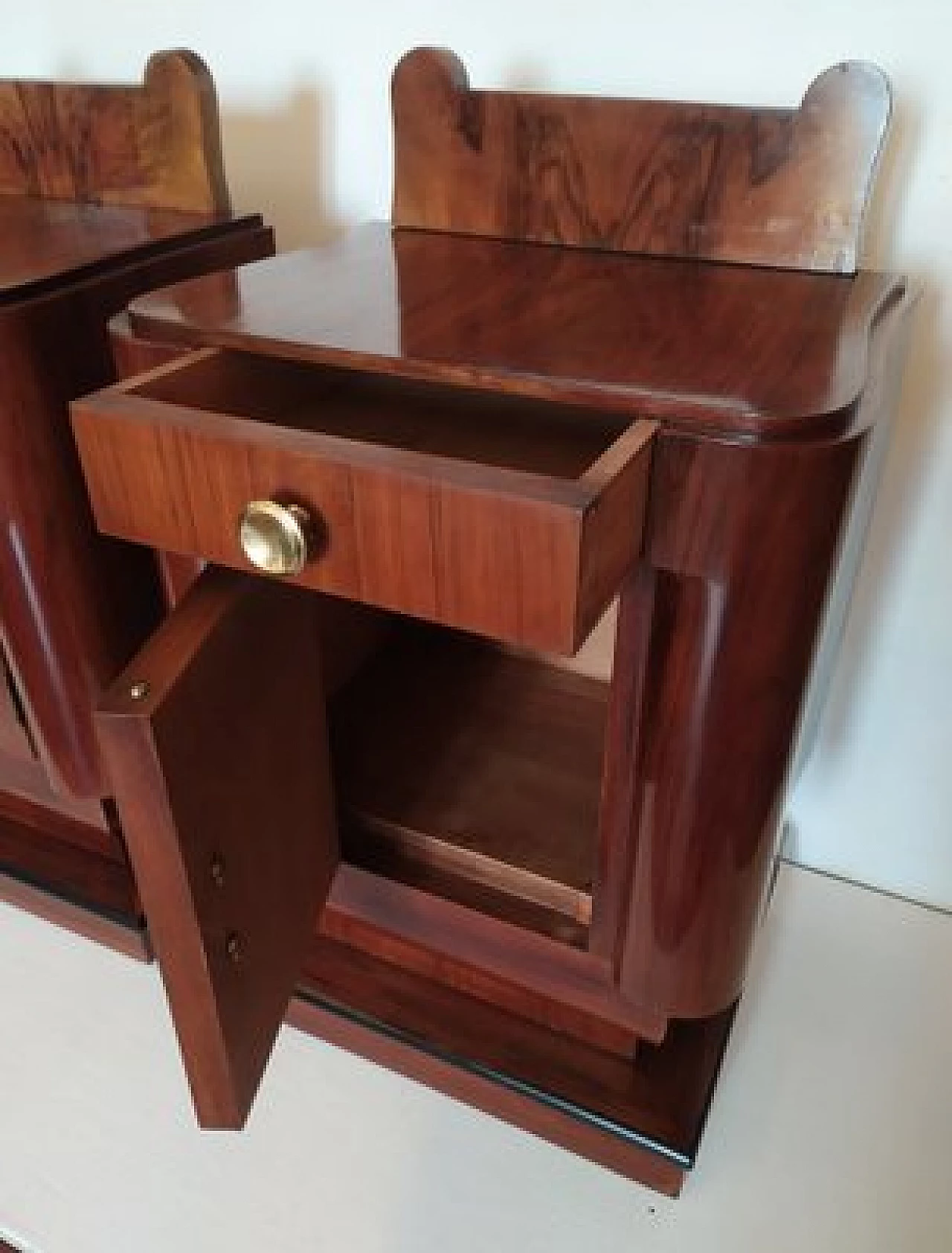 Pair of Art Deco teak bedside tables, 1930s 7