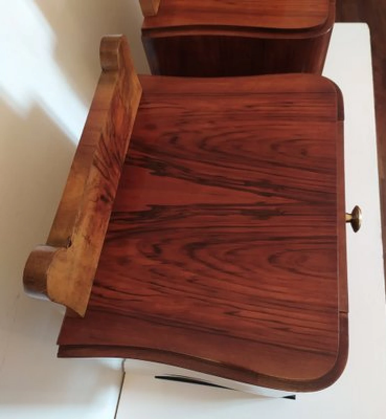 Pair of Art Deco teak bedside tables, 1930s 8