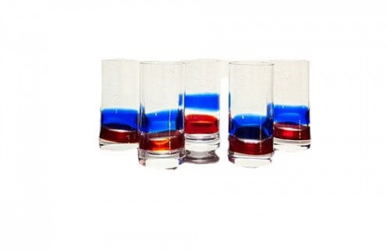 5 Bicchieri in vetro di Murano di Fulvio Bianconi per Venini, anni '50 8