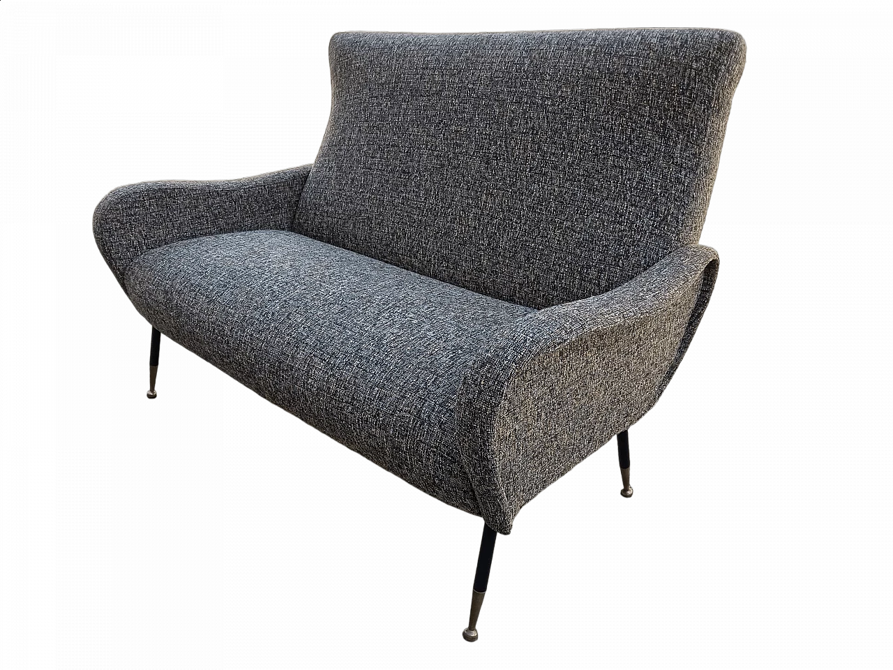 Two-seater bouclé fabric sofa, 1950s 6