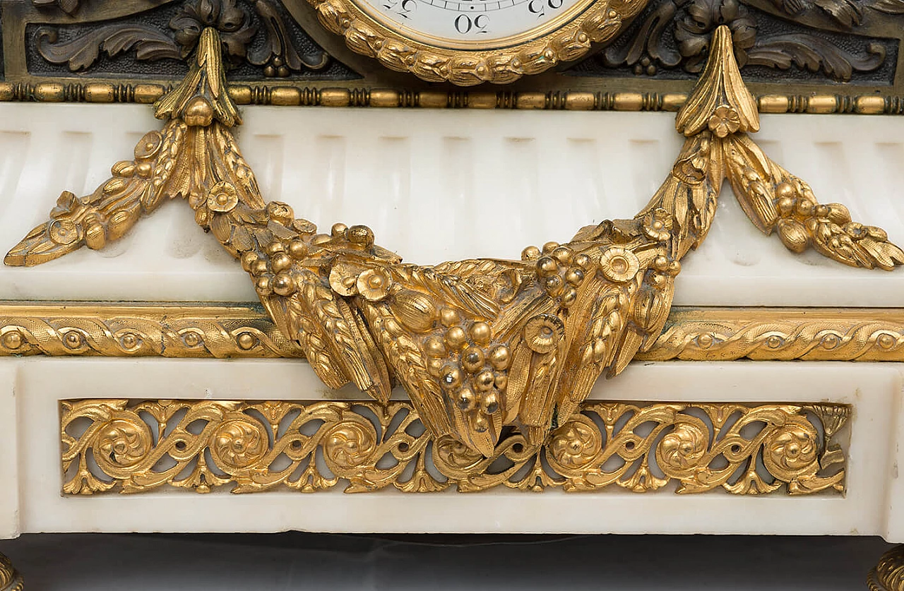 Napoleon III bronze and marble clock, second half of the 19th century 6