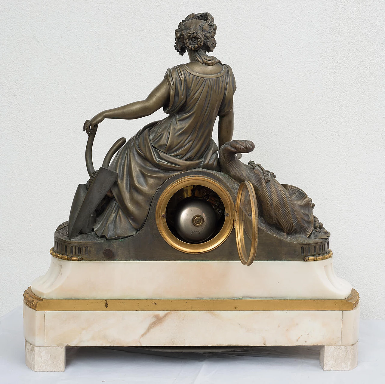 Napoleon III bronze and marble clock, second half of the 19th century 7