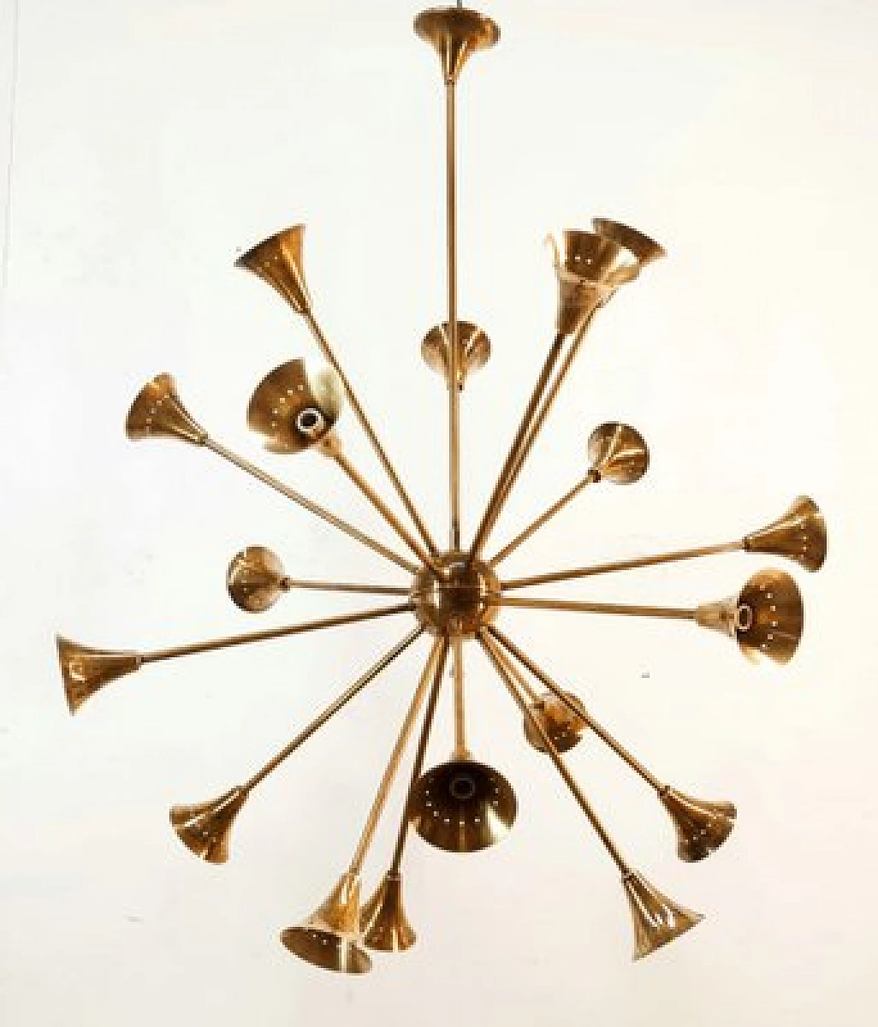 Eighteen-light brass Sputnik chandelier, 1950s 1
