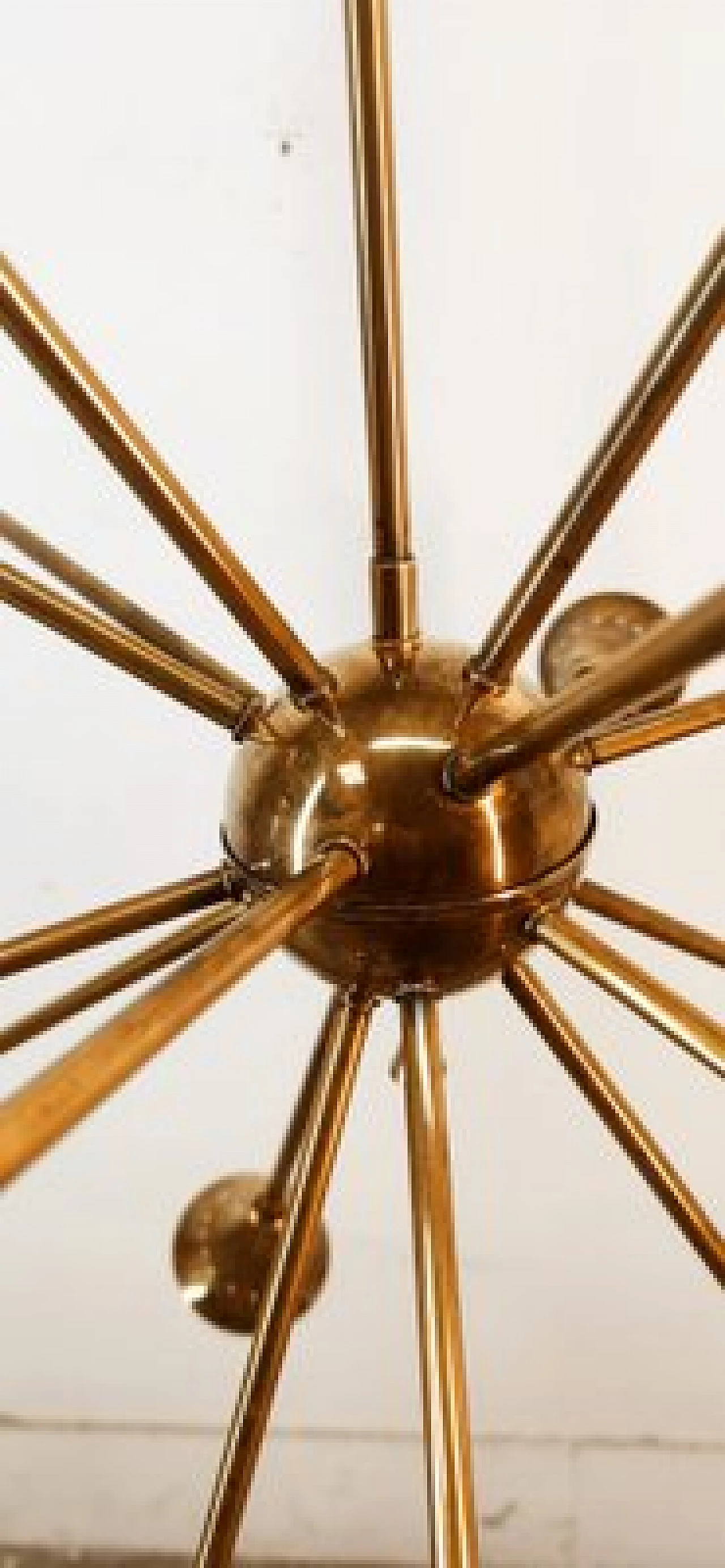 Lampadario Sputnik a diciotto luci in ottone, anni '50 10